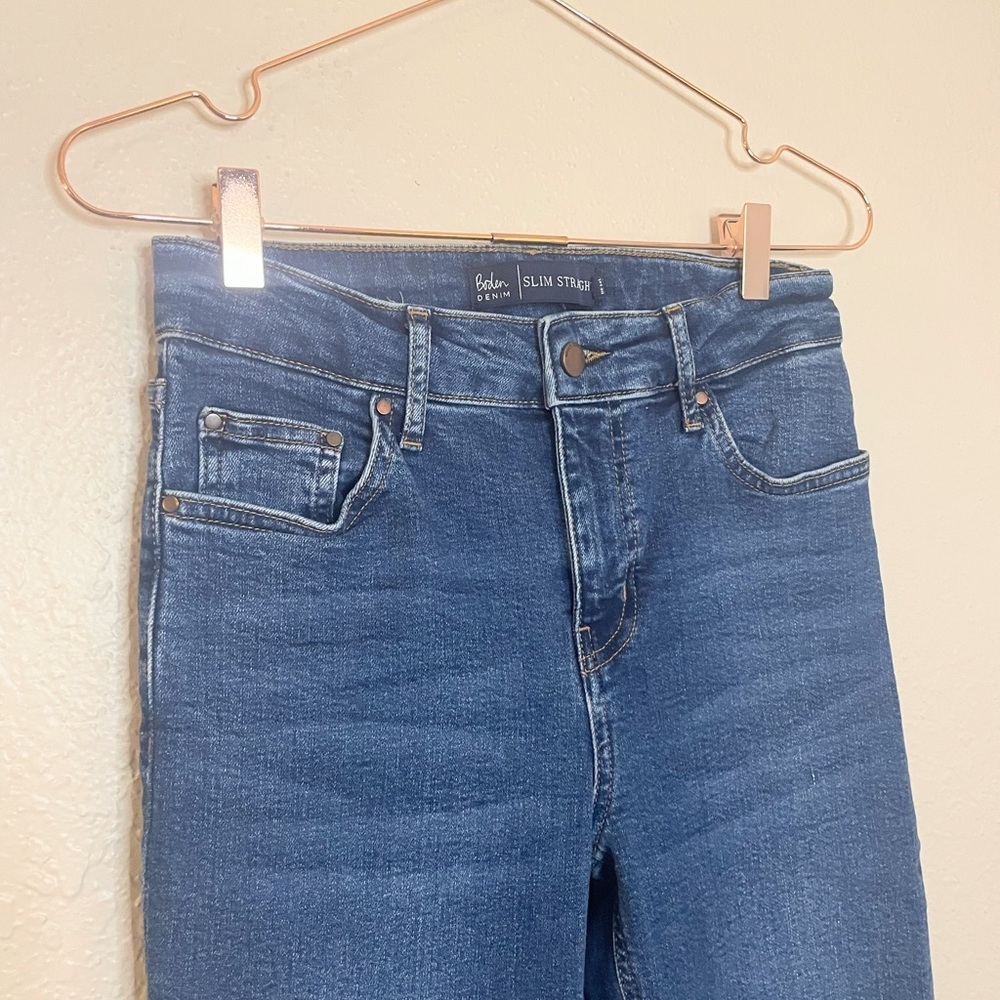 Boden Slim Straight Classic Blue Jeans Size 4L - Picture 2 of 7